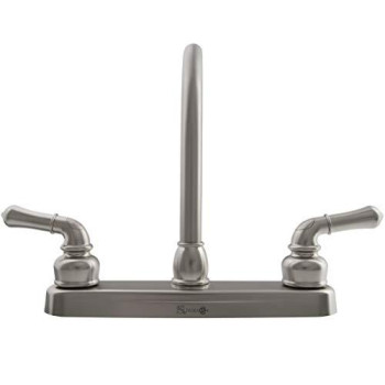 Dura Faucet DF-PK210C-SN Hi-Rise RV Kitchen Sink Faucet with Classical Levers (Brushed Satin Nickel)