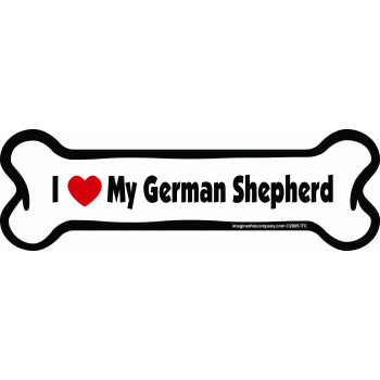 Imagine This Bone Car Magnet, I Love My German Shepherd, 2-Inch by 7-Inch