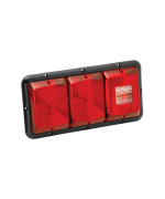 Bargman 34-84-009 Tail Light (Horizontal Mount Triple Red with Stop/Tail/Turn & Backup - Black Base)