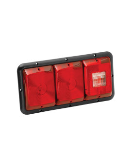 Bargman 34-84-009 Tail Light (Horizontal Mount Triple Red with Stop/Tail/Turn & Backup - Black Base)