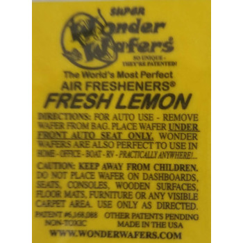 Wonder Wafers 10 CT Individually Wrapped Air Fresheners Fresh Lemon