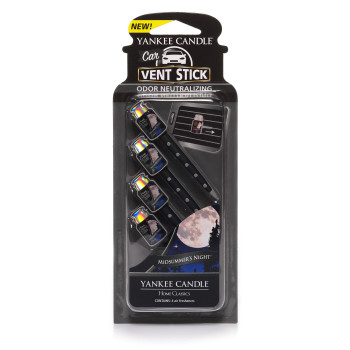 Yankee Candle Car Air Fresheners, Car Vent Stick MidSummer's Night Scented, Includes 4 Odor Neutralizing Sticks, Each Lasts Up To 2 Weeks