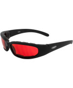 Global Vision Chicago Padded Motorcycle Safety Sunglasses for Men or Women RX-ABLE Red Lens Glasses