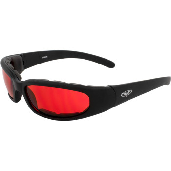 Global Vision Chicago Padded Motorcycle Safety Sunglasses for Men or Women RX-ABLE Red Lens Glasses