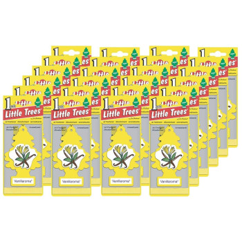 LITTLE TREES Car Air Freshener Hanging Paper Tree for Home or Car Vanillaroma 24 Pack