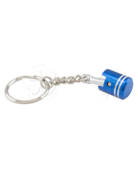 1x Key Chain Ring Blue Engine Holder Moto Pocket Mini Piston CNC Aluminum