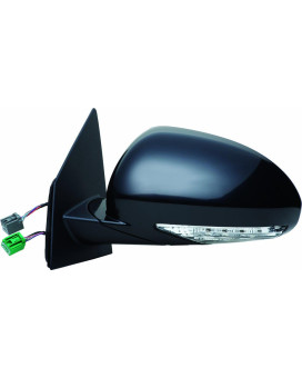 Fit System Driver Side Mirror for Buick Enclave, Black PTM, w/Turn Signal & Memory, Foldaway, Heated Power