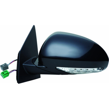 Fit System Driver Side Mirror for Buick Enclave, Black PTM, w/Turn Signal & Memory, Foldaway, Heated Power