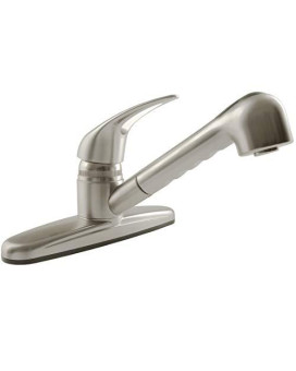 Dura Faucet DF-PK100-SN RV Non-Metallic Pull-Out Kitchen Sink Faucet - Single Handle (Brushed Satin Nickel)