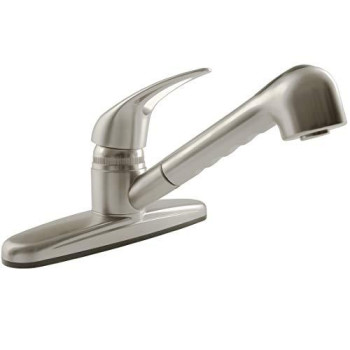 Dura Faucet DF-PK100-SN RV Non-Metallic Pull-Out Kitchen Sink Faucet - Single Handle (Brushed Satin Nickel)