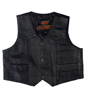 Hot Leathers Youth Classic Biker Vest (Black, Small)