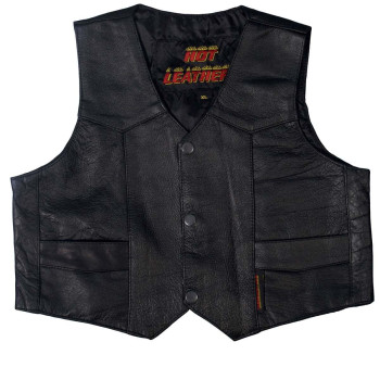 Hot Leathers Youth Classic Biker Vest (Black, Small)