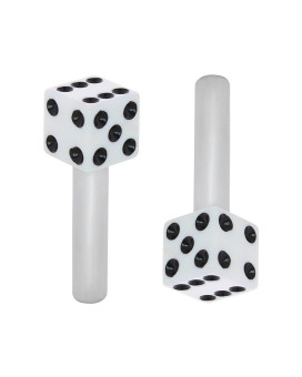 United Pacific 70041 High Impact Plastic Construction Dice Door Lock Knobs for Classic & Vintage Cars/Trucks, 10-32 Thread - White/Black (Pack of 2)