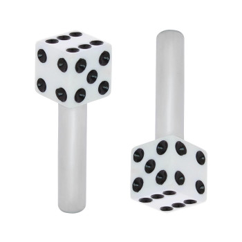 United Pacific 70041 High Impact Plastic Construction Dice Door Lock Knobs for Classic & Vintage Cars/Trucks, 10-32 Thread - White/Black (Pack of 2)