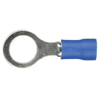 Install Bay Vinyl Terminal Ring Connector 16/14 Gauge 1/4 Inch 100 Pack Blue - BVRT14