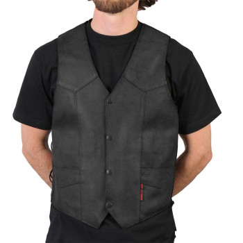 Hot Leathers - VSM1015, BLK, L Men's Heavy Weight Leather Vest (Black, Large)