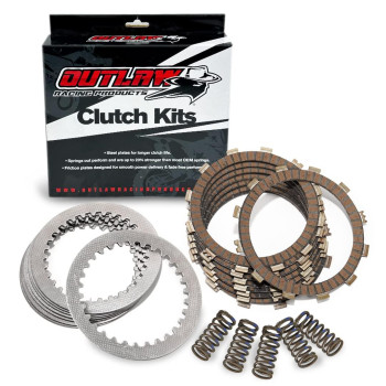 Outlaw Racing ORC211 Complete Clutch Repair Rebuild Kit - Includes Springs Steel & Fiber Plates - Compatible with Kawasaki KLX140 2008-2017 KLX140L 2008-2017