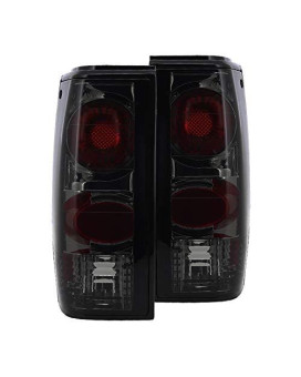 Spec-D Tuning Tail Lights Smoke Lens Compatible with 1982-1993 Chevy S10, 1983-1994 Chevy S10 Blazer, 1983-1990 GMC S15, 1991-1993 GMC Sonoma Left + Right Pair Assembly