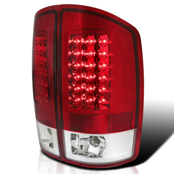 Spec-D Tuning Red Lens LED Tail Lights Compatible with 2002-2006 Dodge Ram 1500/2500/3500, Left + Right Pair Assembly