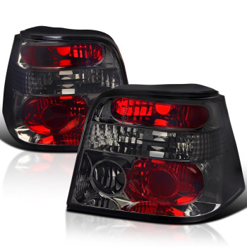 Spec-D Tuning Smoke Lens Tail Lights Compatible with 1999-2006 Volkswagen Golf MK4, Left + Right Pair Assembly