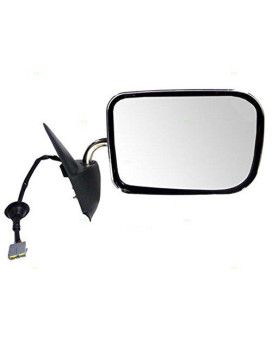 Replacement Passenger Power Side View Mirror with Chrome Cover Compatible with 1994-1997 Ram Pickup Truck 55076612