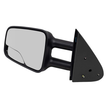 AutoandArt Replacement Driver Manual Telescopic Tow Mirror with Spotter Glass Compatible with 1999-2007 Silverado Sierra Pickup Truck