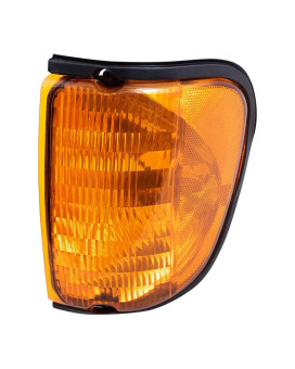 AutoandArt Brock Replacement Drivers Park Signal Side Marker Light Amber Lens Compatible with 1992-2007 E-Series Van 5C2Z13201AA