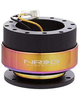 NRg Innovations NRg-SRK-200BK-Mc Steering Wheel Quick Release Kit, Black Body, Neo chrome Ring, 6x70mm & 6x74mm Bolt Pattern