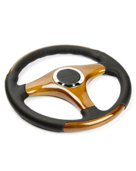 NRG Innovations ST-055 Classic Wood Grain Wheel (350mm, 3 spoke center in wood)