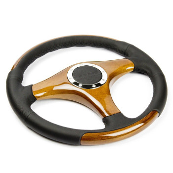 NRG Innovations ST-055 Classic Wood Grain Wheel (350mm, 3 spoke center in wood)