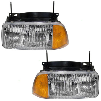 Brock Replacement Driver and Passenger Set Halogen Composite Headlights Compatible with 95-97 Jimmy 94-97 Sonoma 16525157 16525158