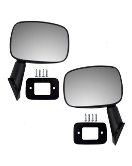 Brock Replacement Driver and Passenger Manual Side View Mirror Compatible with Pickup Truck 8794089112 8791089109