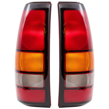 Brock Replacement Driver and Passenger Set Tail Lights Compatible with 2004-2007 Sierra Fleetside Pickup Truck 19169021 19169022