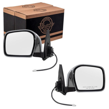 Brock Replacement Driver and Passenger Power Side View Mirrors with Chrome Compatible with 00-04 Tacoma Pickup Truck 87940-35751 87910-35840