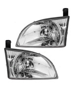 Brock Replacement Driver and Passenger Headlights Headlamps Compatible with 2001-2003 Sienna 81150-08020 81110-08020