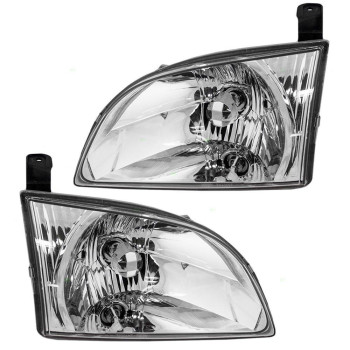 Brock Replacement Driver and Passenger Headlights Headlamps Compatible with 2001-2003 Sienna 81150-08020 81110-08020