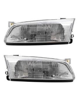 Brock Replacement Driver and Passenger Headlights Headlamps Replacement for 1997-1999 Camry 81150AA010 81110AA010