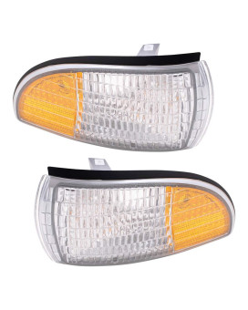 Brock Replacement Driver and Passenger Set Signal Side Marker Lights with Corner Lamps Compatible with 1991-1996 Roadmaster Caprice 5976555 5976556