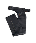 Hot Leathers Fully Lined Leather Chaps (Black, XX-Large)