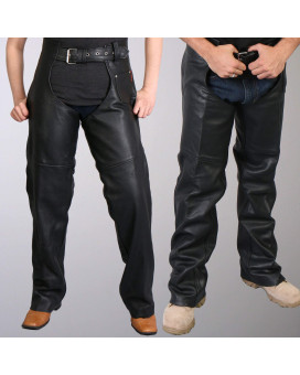 Hot Leathers Leather Chaps (Black, XXX-Large)