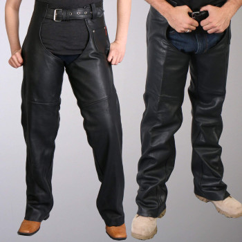 Hot Leathers Leather Chaps (Black, XXX-Large)