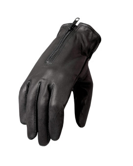 Hot Leathers Fleece Lined Leather Gloves (Black, XX-Large)