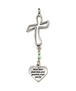 Cathedral Art KT234 Never Drive Faster Cross Ball Chain Car Charm, 7.5 