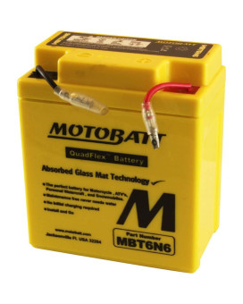 MotoBatt MBT6N6 (6V 6 Amp) Factory Activated Maintenance Free QuadFlex AGM Battery