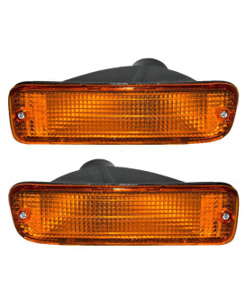 Brock Replacement Set Driver and Passenger Park Signal Front Marker Lights Compatible with 1995-1997 Tacoma Pickup Truck w/ 2-Wheel Drive Bumper Mounted built through 05/97 81520-35100 81510-35100