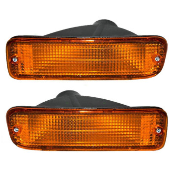 Brock Replacement Set Driver and Passenger Park Signal Front Marker Lights Compatible with 1995-1997 Tacoma Pickup Truck w/ 2-Wheel Drive Bumper Mounted built through 05/97 81520-35100 81510-35100