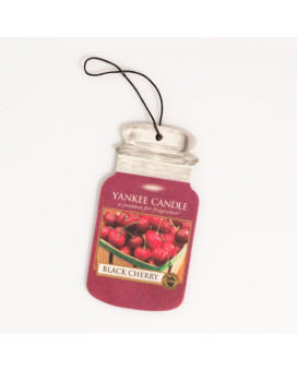 Yankee Candle Car Jar Classic Cardboard Car,Home and Office Hanging Air Freshener, Black Cherry Scent (Pack of 10)