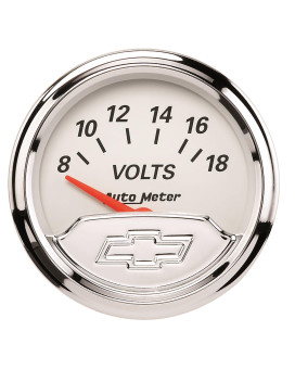 Auto Meter 1391-00408 Chevy Vintage 2-1/16 8V - 18V Electric Voltmeter Gauge (52.4mm)