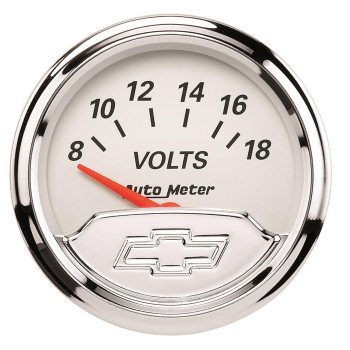 Auto Meter 1391-00408 Chevy Vintage 2-1/16 8V - 18V Electric Voltmeter Gauge (52.4mm)