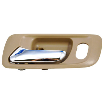 PT Auto Warehouse HO-2580ME-FL - Inside Interior Inner Door Handle, Beige/Tan Housing with Chrome Lever - 4-Door Sedan, Driver Side Front